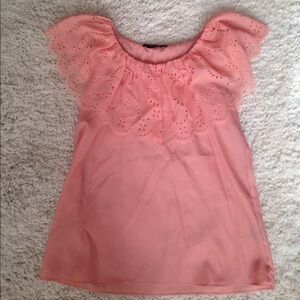 BCBGMAXAZRIA pink ruffle tank top